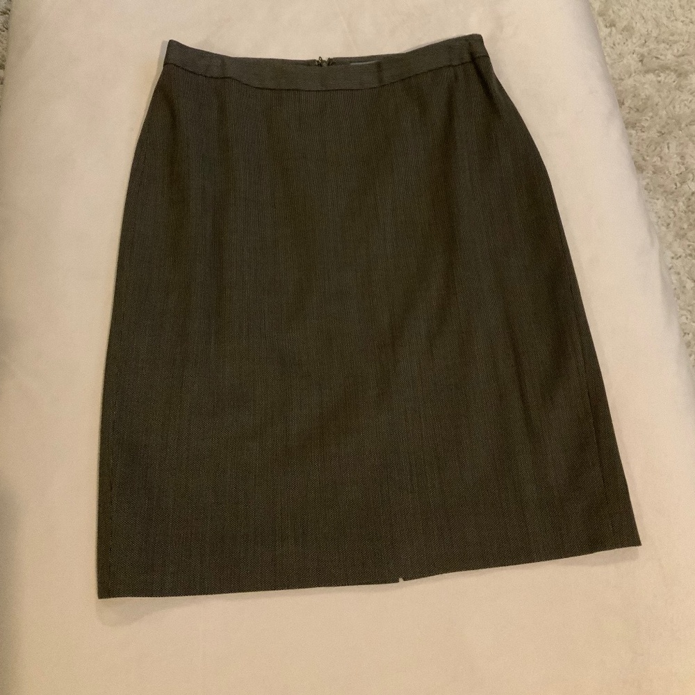 Ann Taylor Brown 6 lined pencil skirt Officecore Minimalist Normcore Scandi